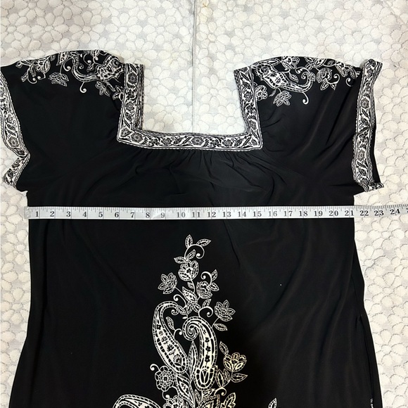 Signature London Style Women’s black & white paisley boho tunic dress. Size XL - Picture 4 of 9